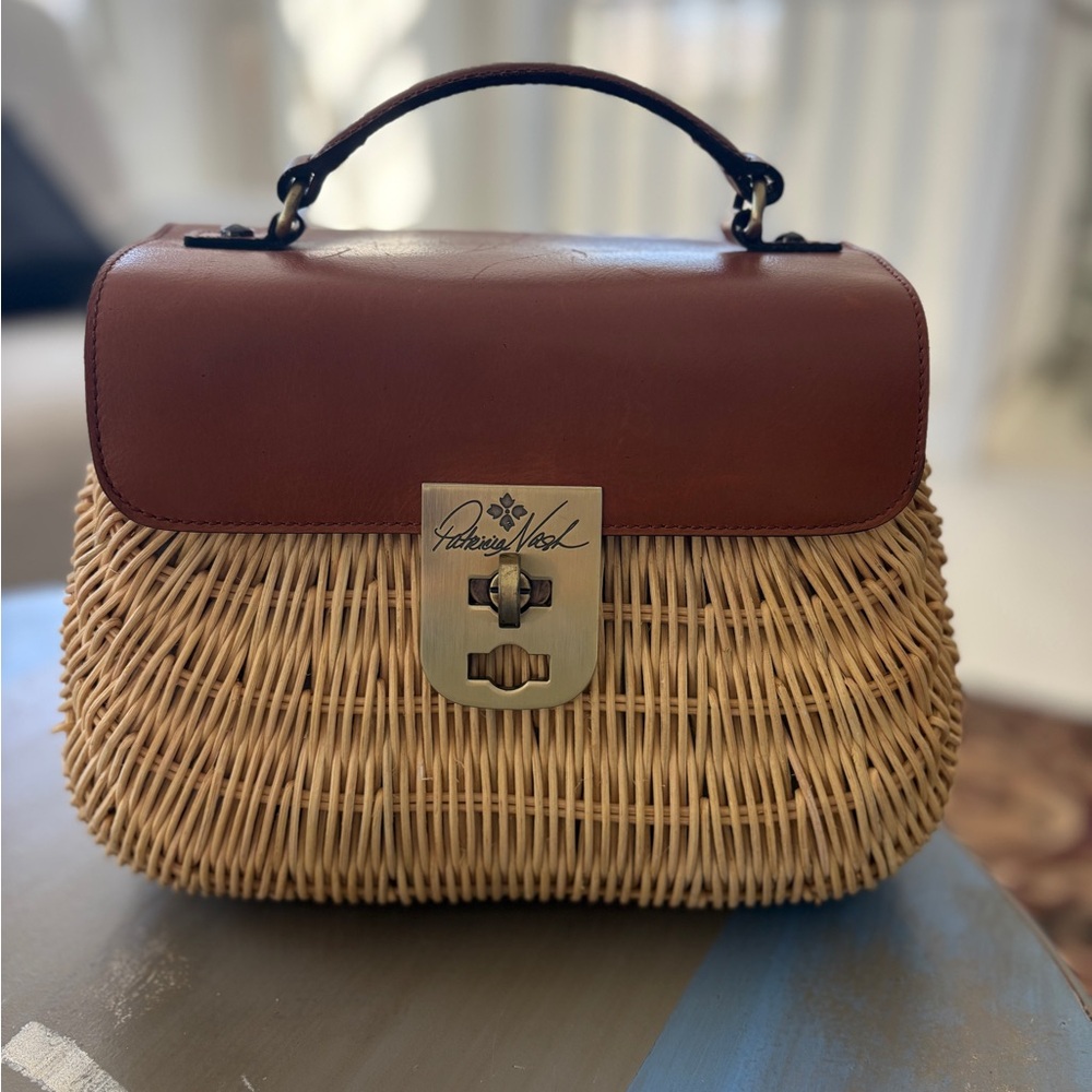 Patricia Nash Leather and Wicker Handbag